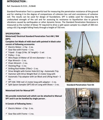 C126 63.5kg Hammer Weight soil Tripod Cone Standard Penetration