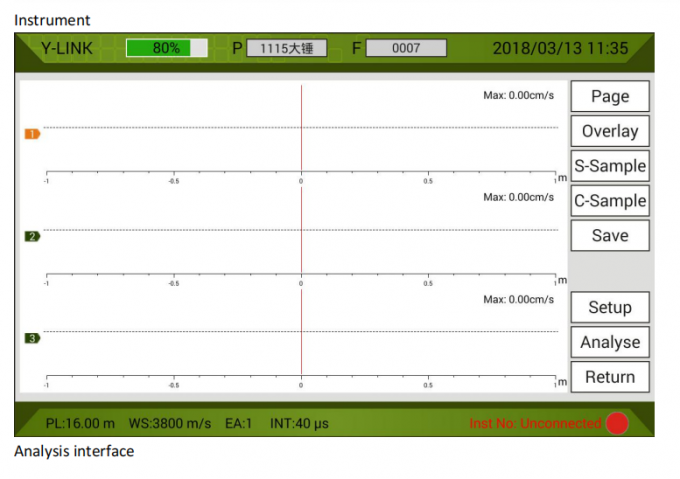 Tester de integridad de las pilas ASTM D5882 (tester dinámico de pilas de baja tensión)